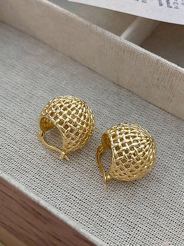 1pair Fashionable Double Row Vertical Bar & Geometric Shape Rhinestone Inlay Stud Earrings 1pair Fashionable Double Row Vertical Bar & Geometric Shape Rhinestone Inlay Stud Earrings