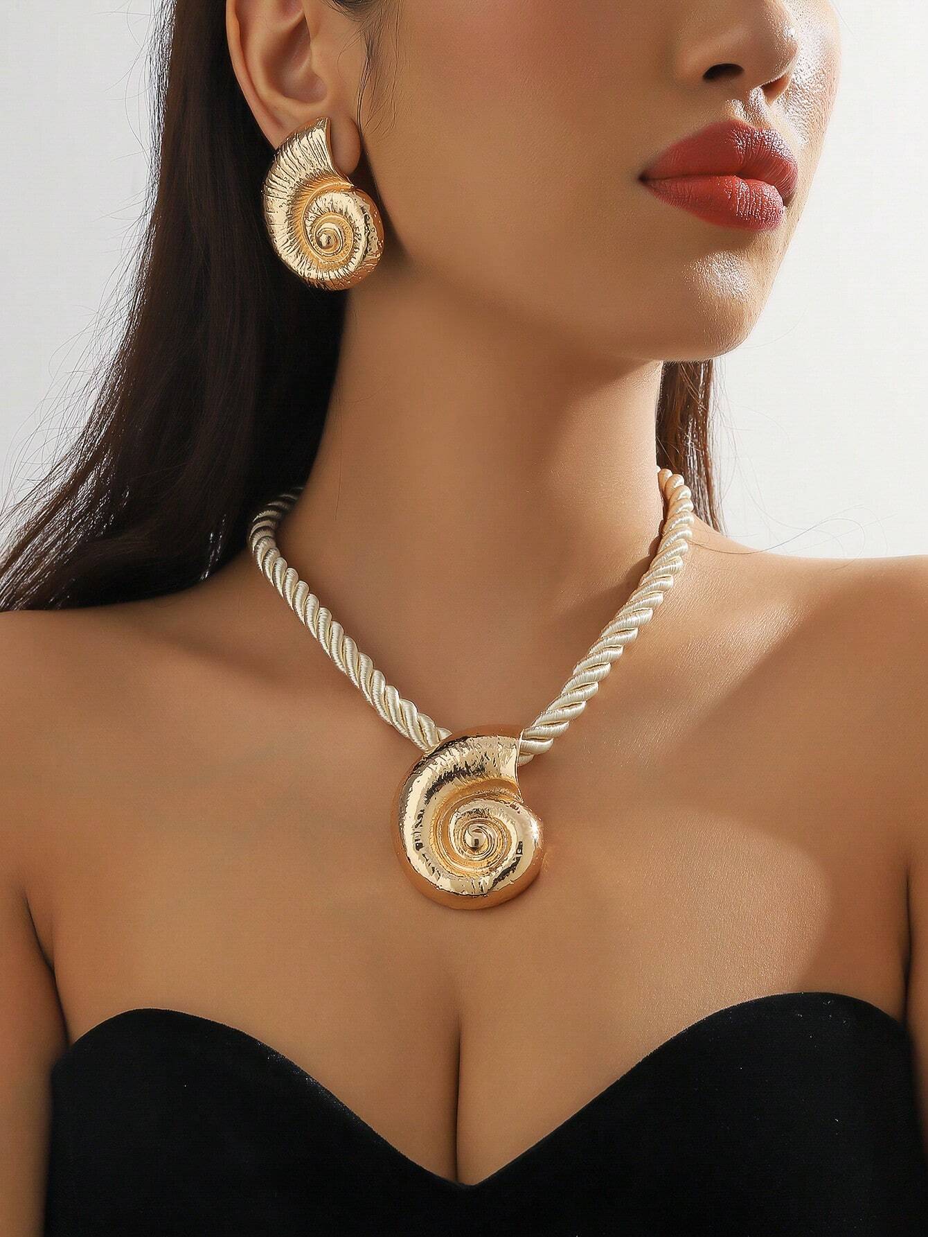 1 set of 3 pieces simple fashion starfish pendant necklace marine style exaggerated earrings 1 set of 3 pieces simple fashion starfish pendant necklace marine style exaggerated earrings