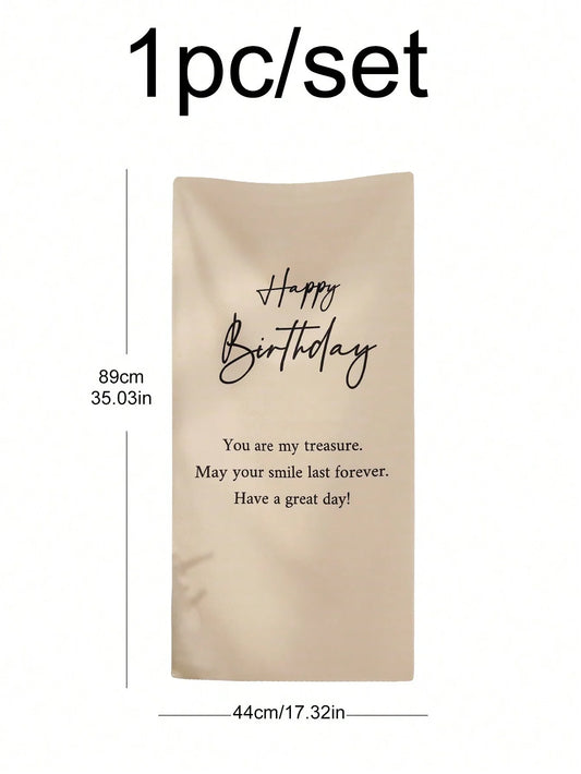 1pc Birthday Party Letter Banner Cloth, Hanging Decoration Backdrop Prop For Party Scene, 90cm*45cm