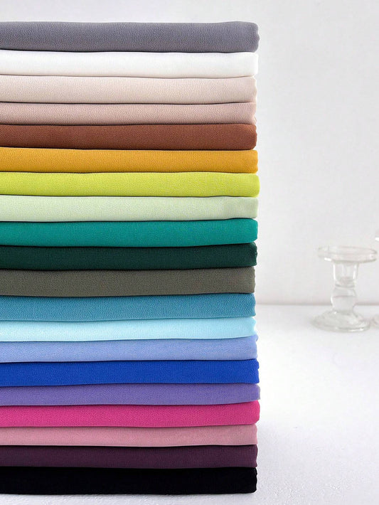 1pc Chiffon Solid Color Scarf For Women, Simple And Versatile Women Hijab