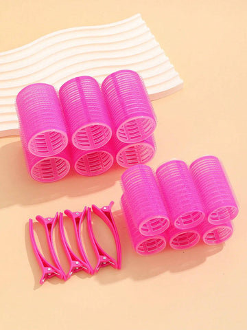 18pcs Self-Adhesive Hair Rollers Set For Different Hair Lengths, Heatless Curlers With Clips 18pcs Self-Adhesive Hair Rollers Set For Different Hair Lengths, Heatless Curlers With Clips