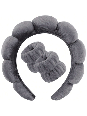 1 Face Washing Headband/2 Face Washing Wrist Straps/3 Set Of Hydrotherapy Headbands, Makeup Headbands 1 Face Washing Headband/2 Face Washing Wrist Straps/3 Set Of Hydrotherapy Headbands, Makeup Headbands