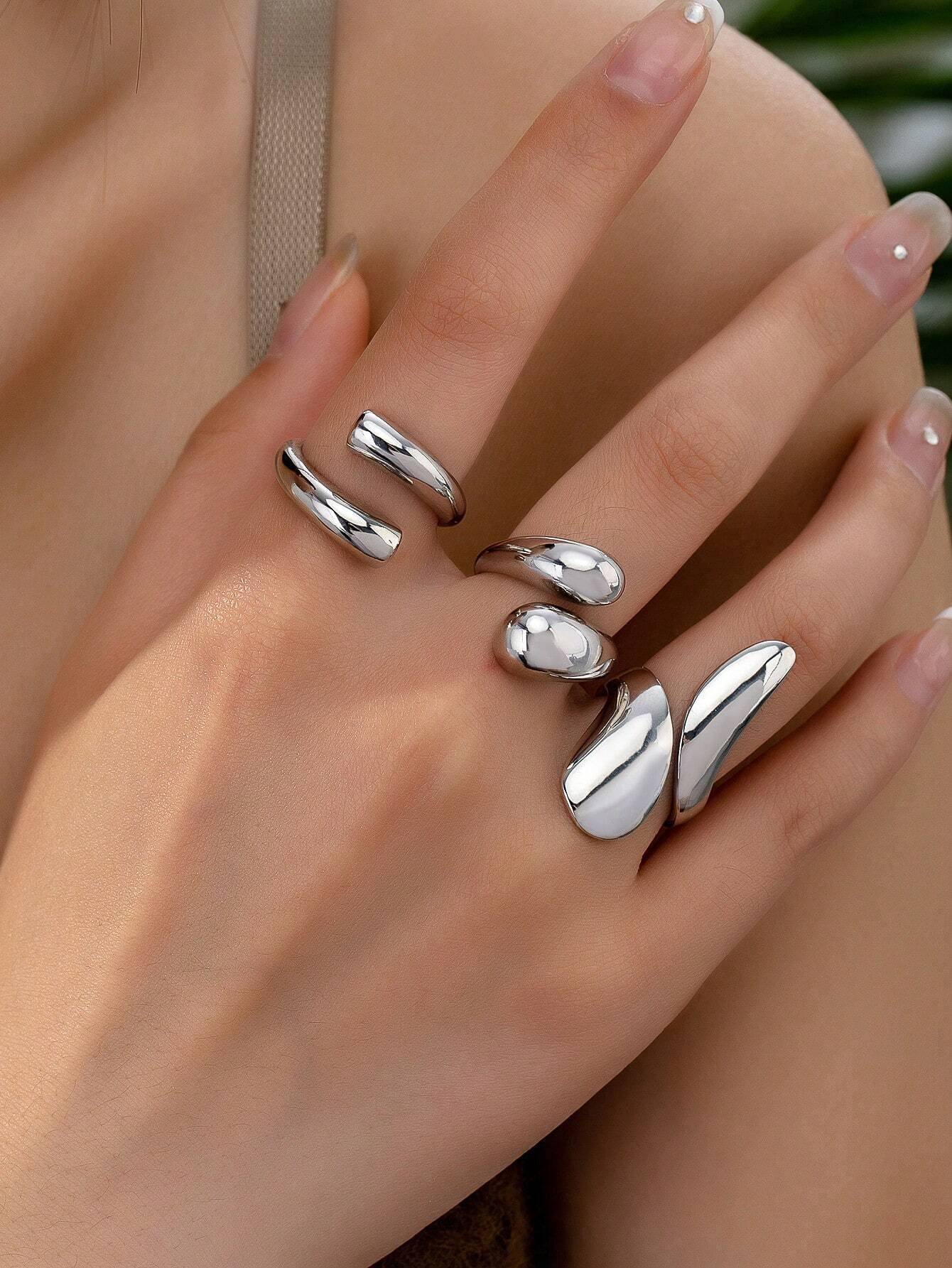 (Set Of 3) Women Non-Fading Rings, Stylish Personalized Tarnish-Resistant Ring Set (Set Of 3) Women Non-Fading Rings, Stylish Personalized Tarnish-Resistant Ring Set