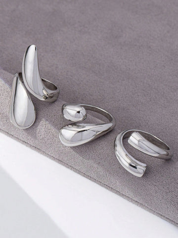 (Set Of 3) Women Non-Fading Rings, Stylish Personalized Tarnish-Resistant Ring Set (Set Of 3) Women Non-Fading Rings, Stylish Personalized Tarnish-Resistant Ring Set