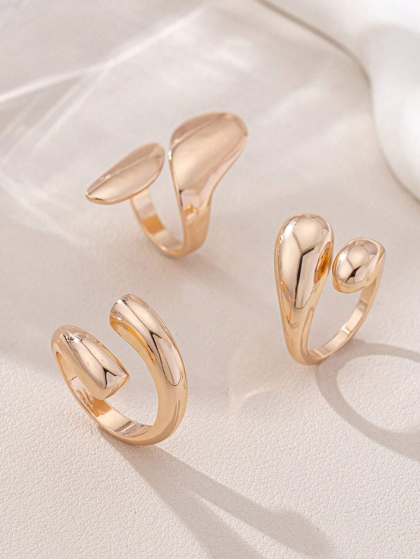 (Set Of 3) Women Non-Fading Rings, Stylish Personalized Tarnish-Resistant Ring Set (Set Of 3) Women Non-Fading Rings, Stylish Personalized Tarnish-Resistant Ring Set
