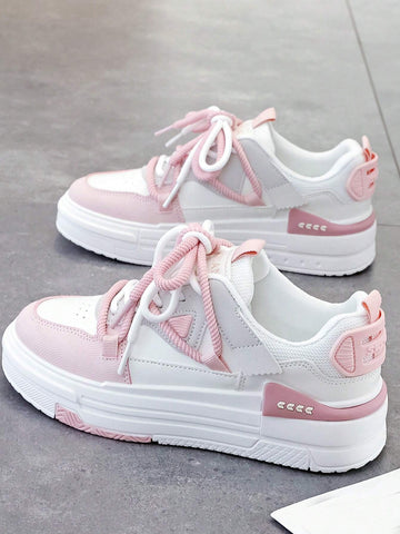 1 Pair Women's Fashionable Casual Lightweight Sneakers, Versatile Student Wear 1 Pair Women's Fashionable Casual Lightweight Sneakers, Versatile Student Wear