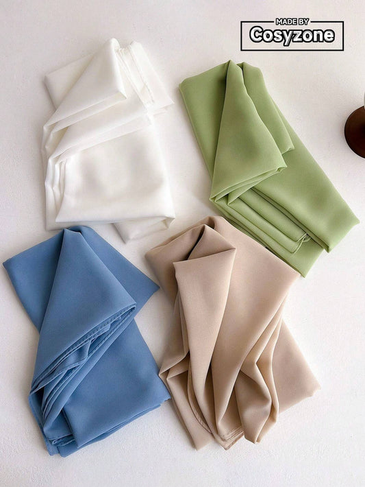 1pc Chiffon Solid Color Scarf For Women, Simple And Versatile Women Hijab