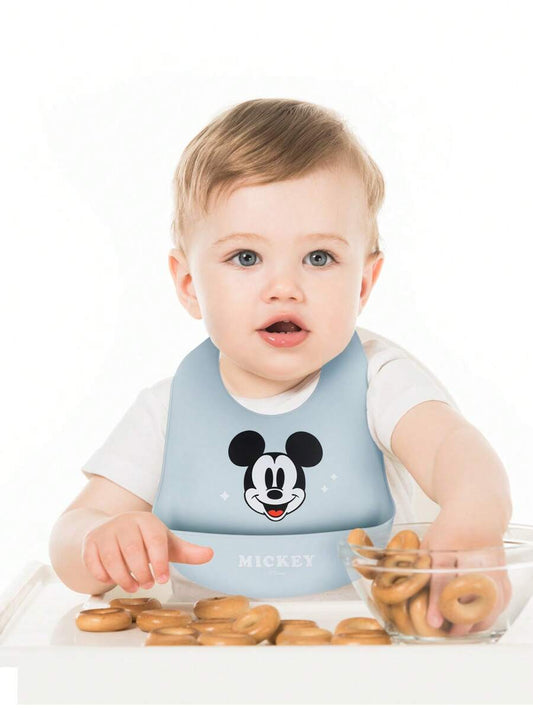 1pc Disney Mickey Mouse, Stitch, Frozen Queen Baby Bib, Adjustable 3-Level Size