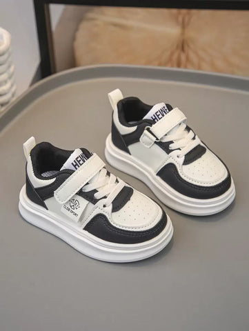 1 Pair Baby Leather Patchwork Color Hook And Loop Sneakers 1 Pair Baby Leather Patchwork Color Hook And Loop Sneakers