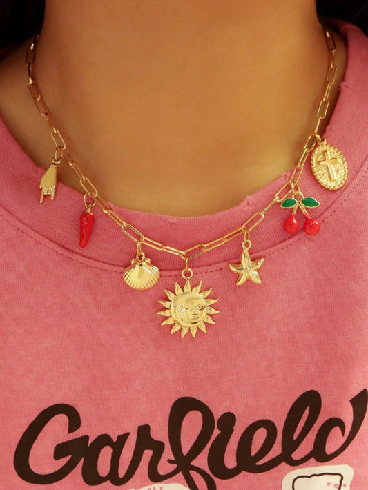 1Pc Charm Dopamine Cherry, Heart, Starfish, Chili Pepper, Faux Pearl, Bee Pendant