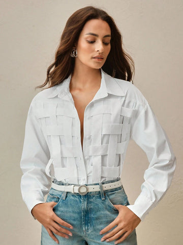 Women's Blue Striped Plaid Elegant Casual Loose Long Sleeve Blouse Shirt Women's Blue Striped Plaid Elegant Casual Loose Long Sleeve Blouse Shirt