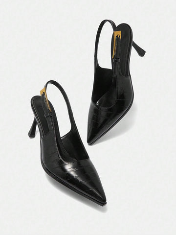 Patent Leather Side Buckle Sexy Pointed Toe Hollow-Out High Heel Patent Leather Side Buckle Sexy Pointed Toe Hollow-Out High Heel