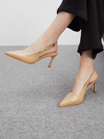 Patent Leather Side Buckle Sexy Pointed Toe Hollow-Out High Heel Patent Leather Side Buckle Sexy Pointed Toe Hollow-Out High Heel