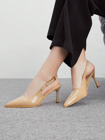 Patent Leather Side Buckle Sexy Pointed Toe Hollow-Out High Heel Patent Leather Side Buckle Sexy Pointed Toe Hollow-Out High Heel
