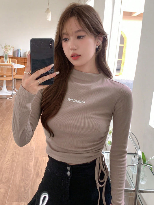 DAZY Text Printed Casual Short Sleeve T-Shirt