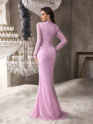 Evening Gown Women Rhinestone Formal Dress Evening Gown Women Rhinestone Formal Dress