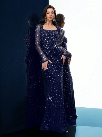 Evening Gown Women Rhinestone Formal Dress Evening Gown Women Rhinestone Formal Dress