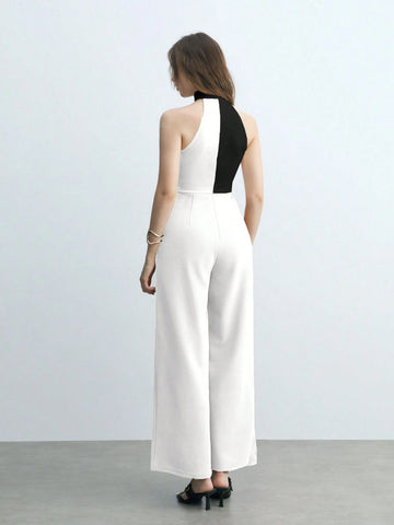 Maija Women's Color Block Asymmetrical Halter Jumpsuit Maija Women's Color Block Asymmetrical Halter Jumpsuit