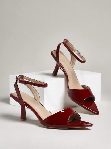 Women Comfortable Kitten Heel Pointy Toe Heel Sandals Women Comfortable Kitten Heel Pointy Toe Heel Sandals
