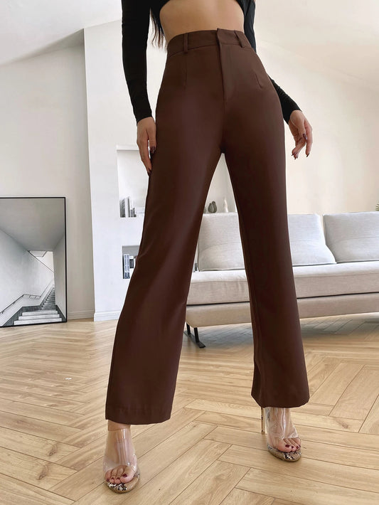 Siren Gaze Solid High Rise Tailored Pants