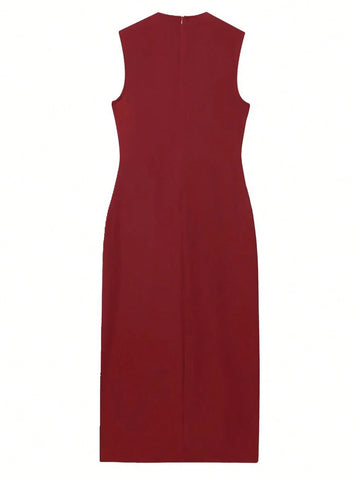 Women Spring Sleeveless Midi Dress Women Spring Sleeveless Midi Dress