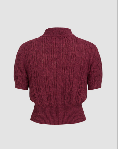 Wool-blend Texture High Neck Sweater