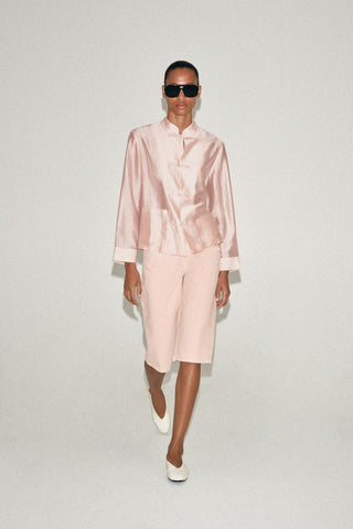 ZW COLLECTION SATIN SHIRT WITH FROG FASTENING