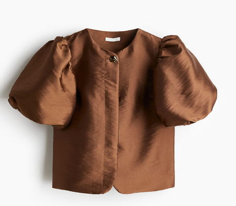 Balloon-sleeved blouse