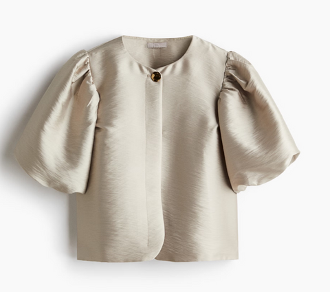 Balloon-sleeved blouse