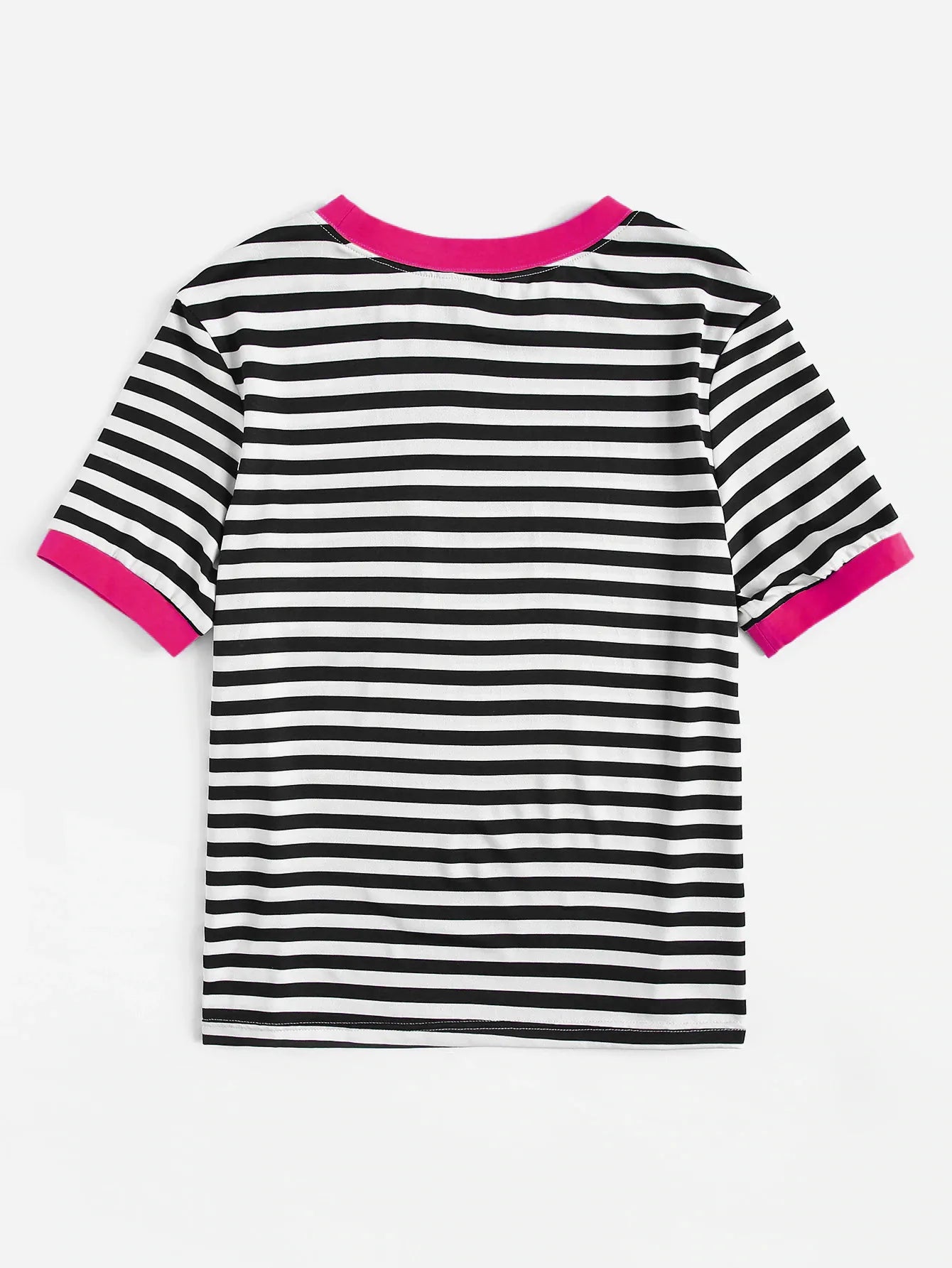 EZwear Neon Green Pocket Patched Striped Ringer Tee