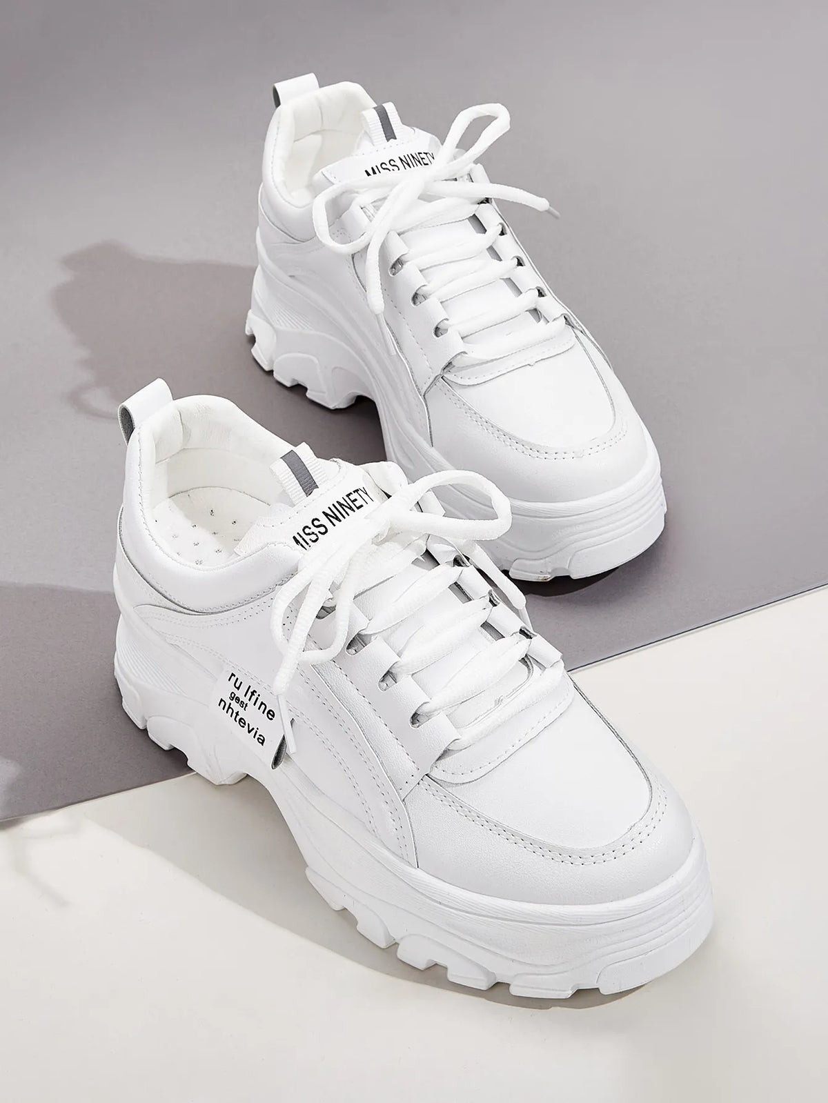 Spring Autumn Fashion Women's White Wedge Sneakers