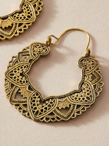 1pair Bohemian Hollow Out Drop Earrings