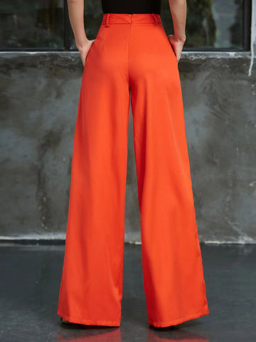 Double Crazy Summer Women Wide Leg Loose Solid Color Pants