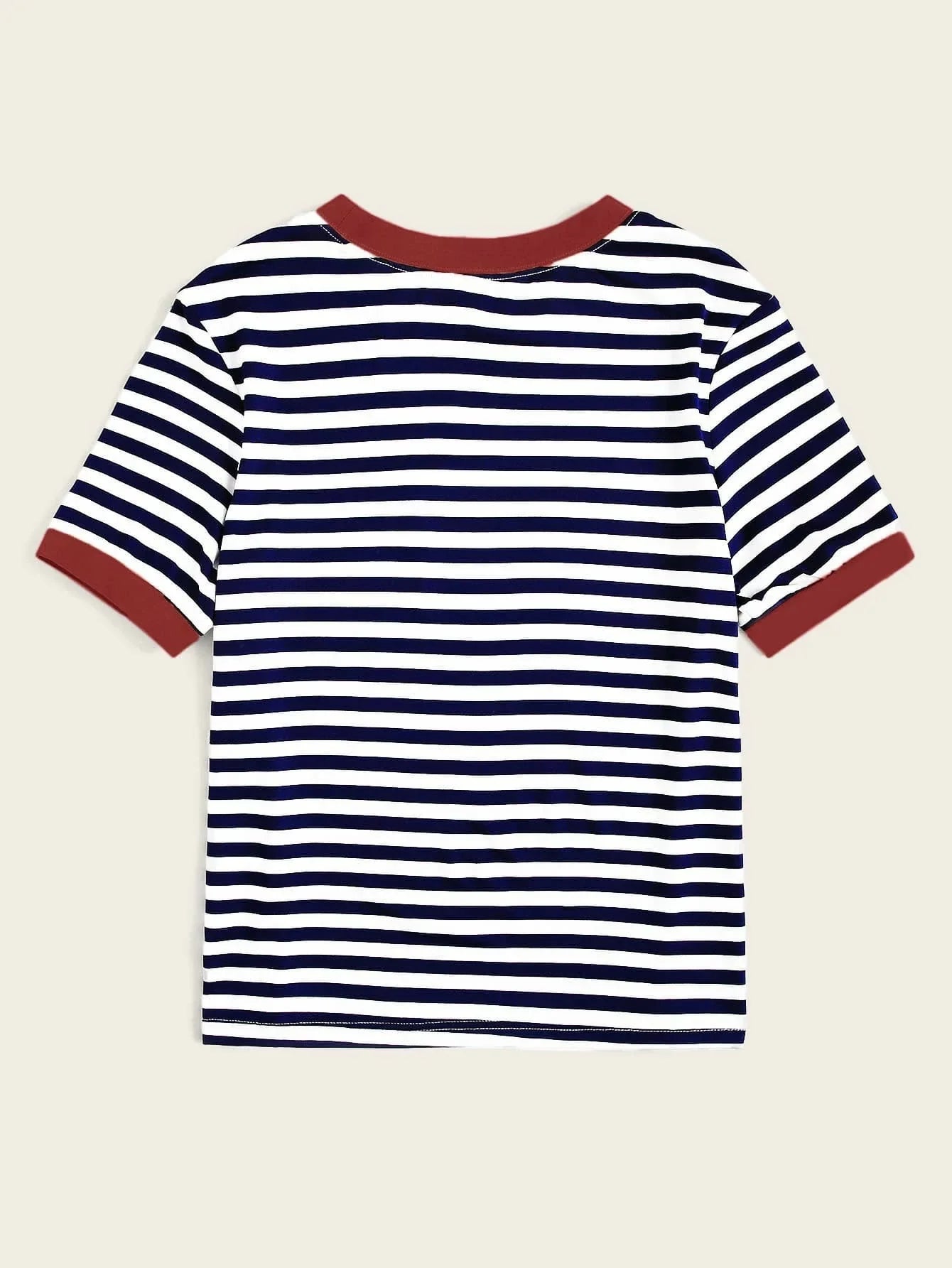 EZwear Neon Green Pocket Patched Striped Ringer Tee