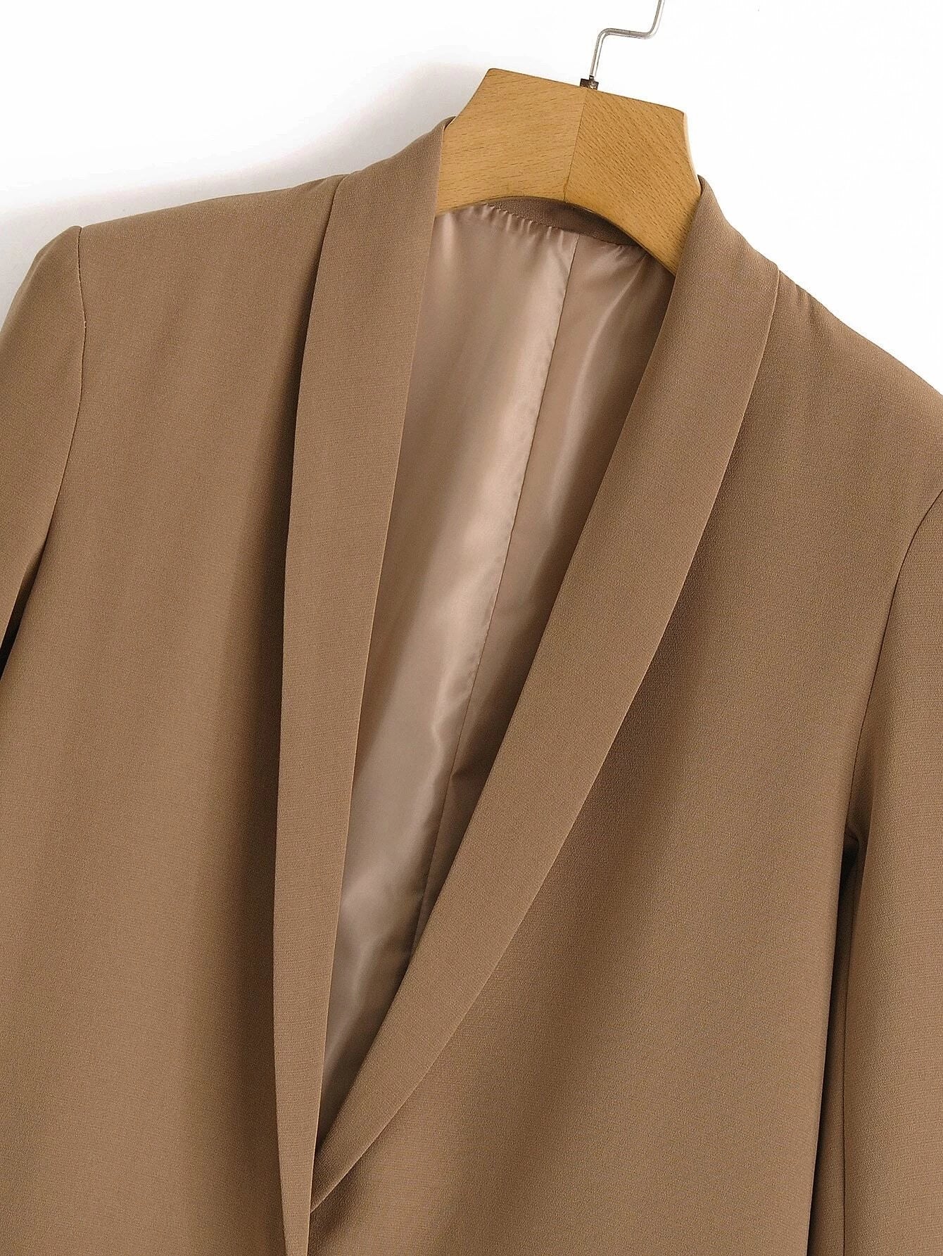 Privé Solid Shawl Collar Blazer