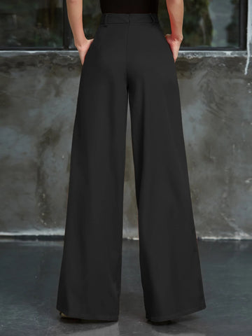 Double Crazy Summer Women Wide Leg Loose Solid Color Pants