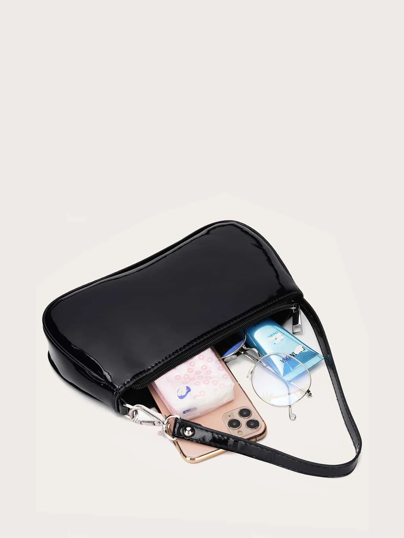 Artificial Patent Leather Bag For Teen Girls