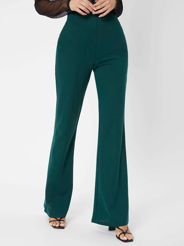 Tall Zipper Back Solid Flare Leg Pants