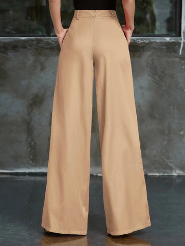 Double Crazy Summer Women Wide Leg Loose Solid Color Pants