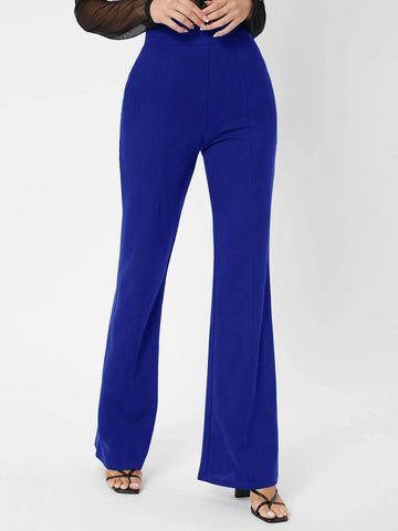 Tall Zipper Back Solid Flare Leg Pants