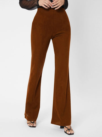 Tall Zipper Back Solid Flare Leg Pants