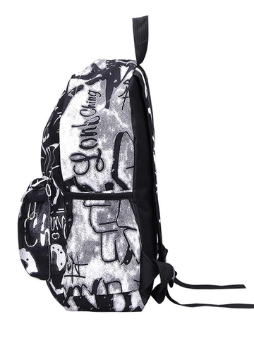 Waterproof,Lightweight Graffiti Print Functional Backpack School Bag For Graduate, Teen Girls