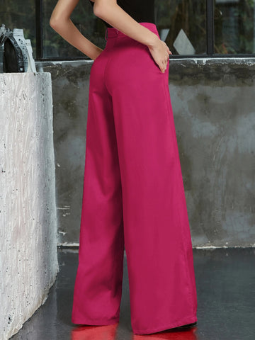 Double Crazy Summer Women Wide Leg Loose Solid Color Pants