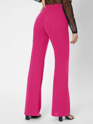 Tall Zipper Back Solid Flare Leg Pants