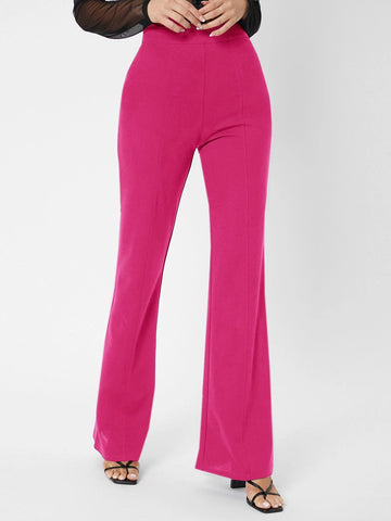 Tall Zipper Back Solid Flare Leg Pants