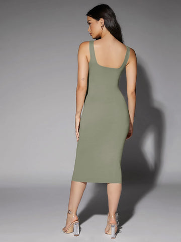 Women's Solid Color Sleeveless Bodycon Dress