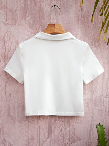 EZwear Half Zip Solid Tee