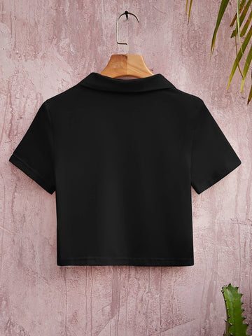 EZwear Half Zip Solid Tee