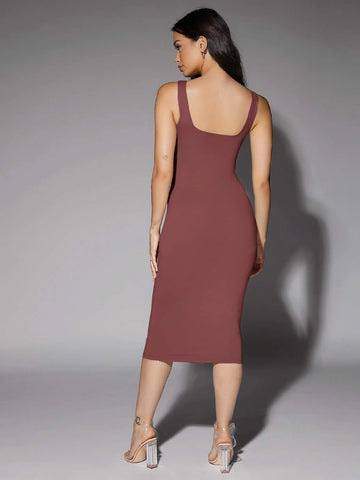 Women's Solid Color Sleeveless Bodycon Dress