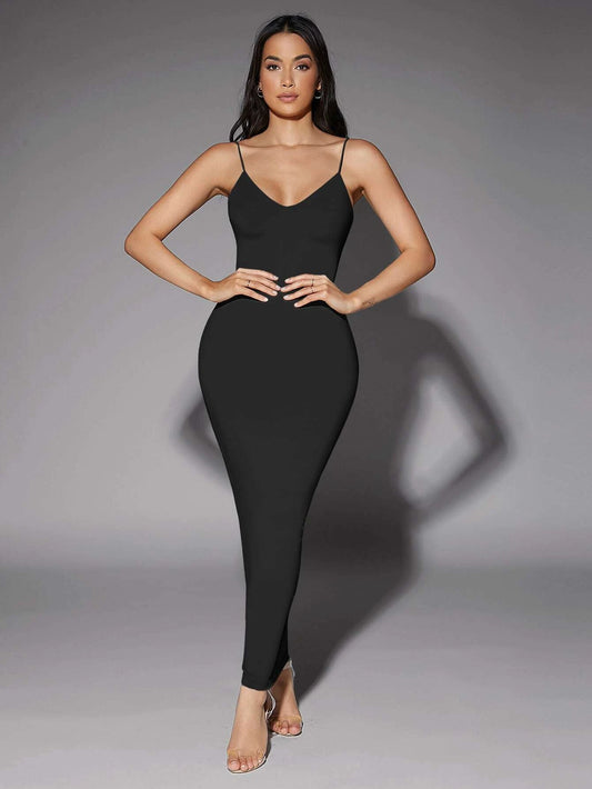 Silquee Solid Backless Bodycon Dress